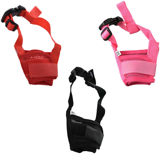 US 3-6 Dog Mask Soft Mesh Muzzle Mouth Cover Adjustable Grooming Anti Bark Bite