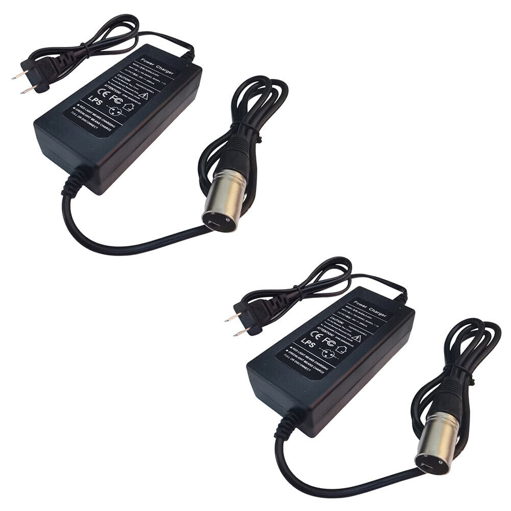 US 1-2 Pc 24V 2A XLR Mobility Electric Scooter wheelchair For Battery Charger