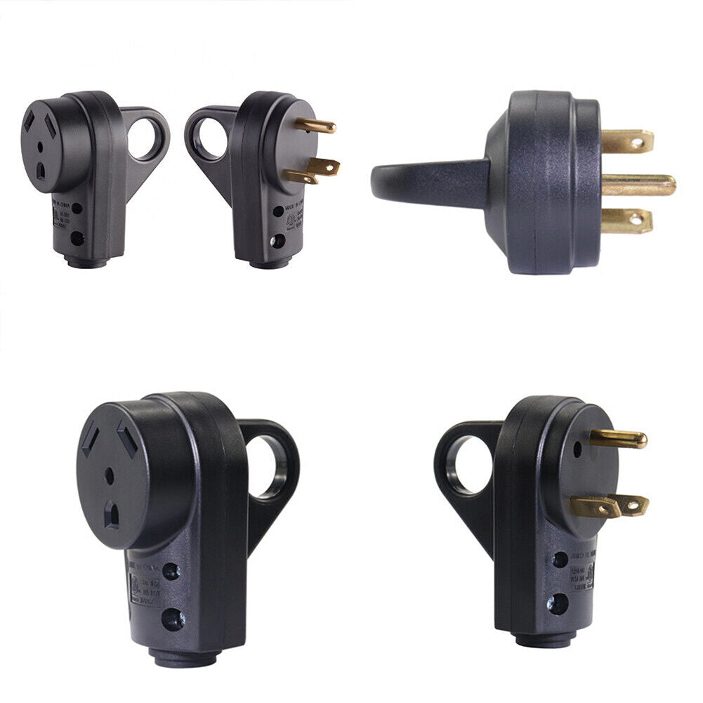 US 125/250v 50 Amp RV Camper Power Adapter Set of Male+Female Connector Yellow