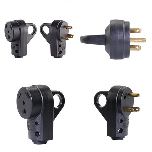 US 125/250v 50 Amp RV Camper Power Adapter Set of Male+Female Connector Yellow