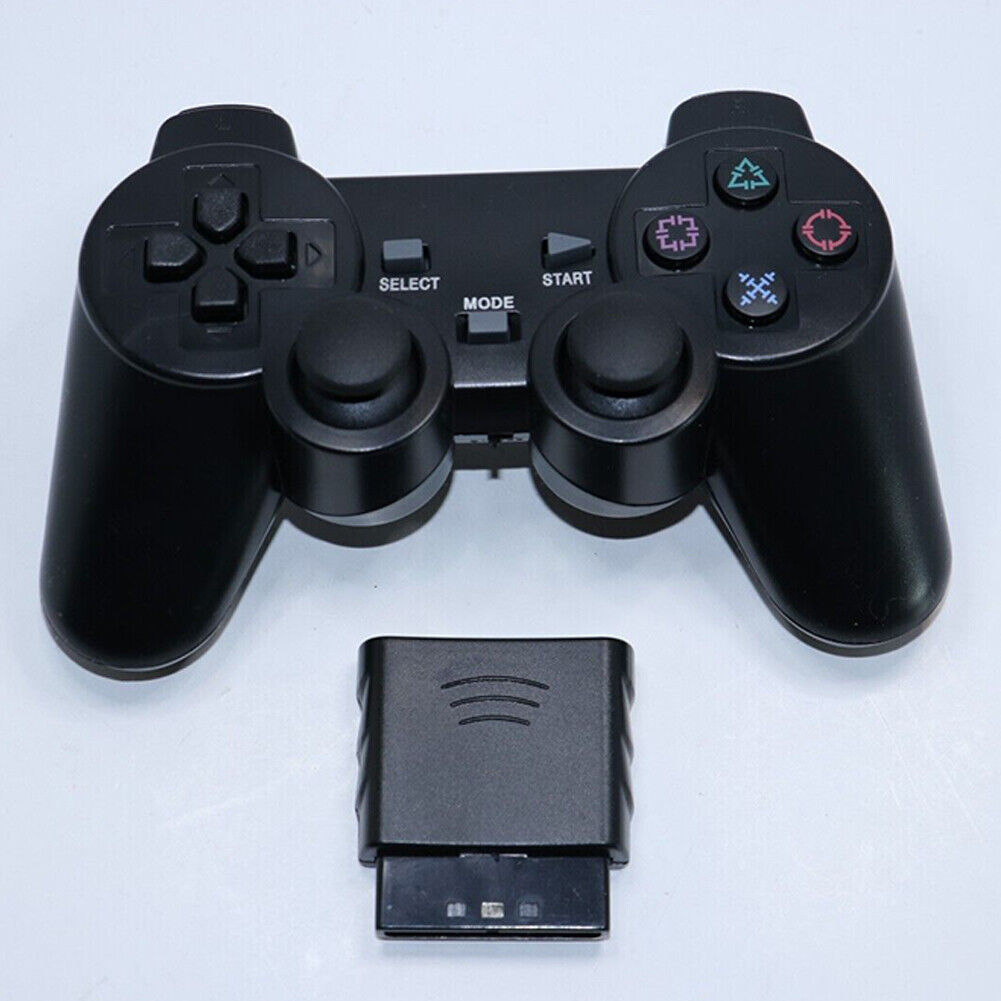 US Sony PS2 Wireless 2.4GHz Dual Vibration Controller Gamepad Transparent Color