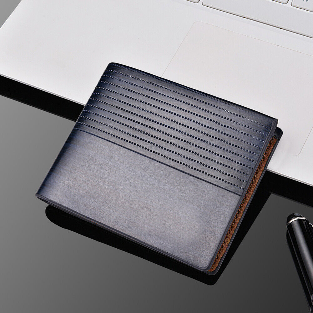 US 1-2 Pcs Men Bifold Leather Credit ID Card Holder Wallet Billfold Purse Clutch