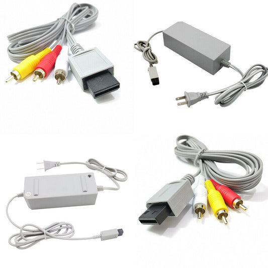 US AC Adapter Charger Power Supply Cord Component HD AV Cable for Nintendo Wii