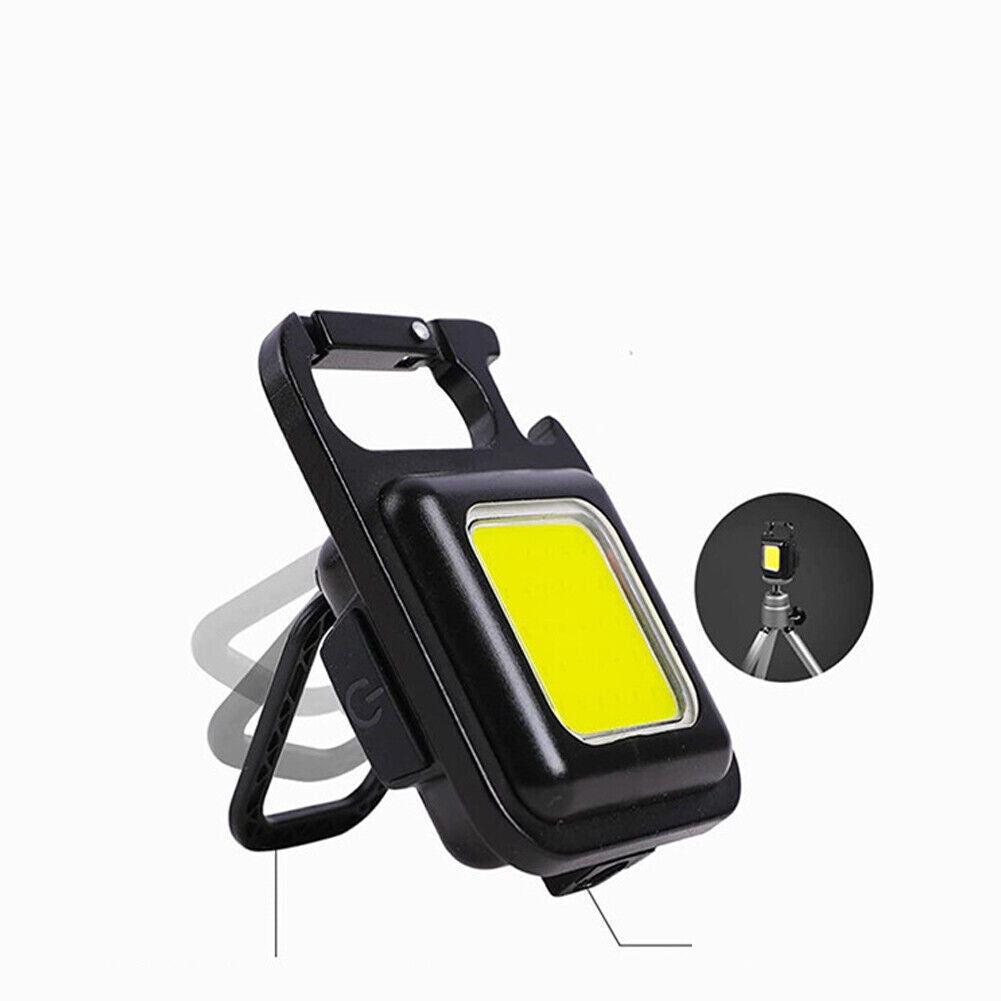 US 1-2 Pcs Mini Keychain Flashlight Portable COB Rechargeable Work Light