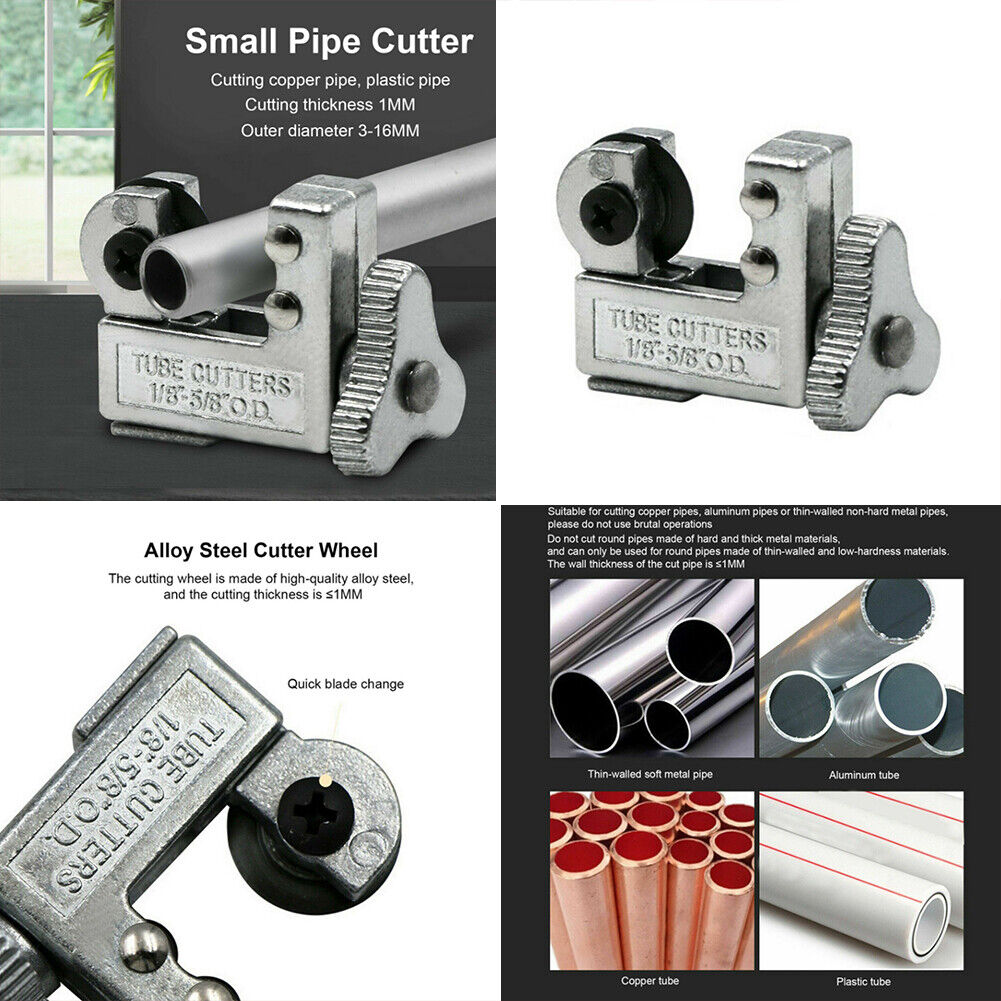 US 2-4 Pack 1/8" to 5/8" OD Mini Pipe Cutter Tubing Copper Brass Plumb Aluminum