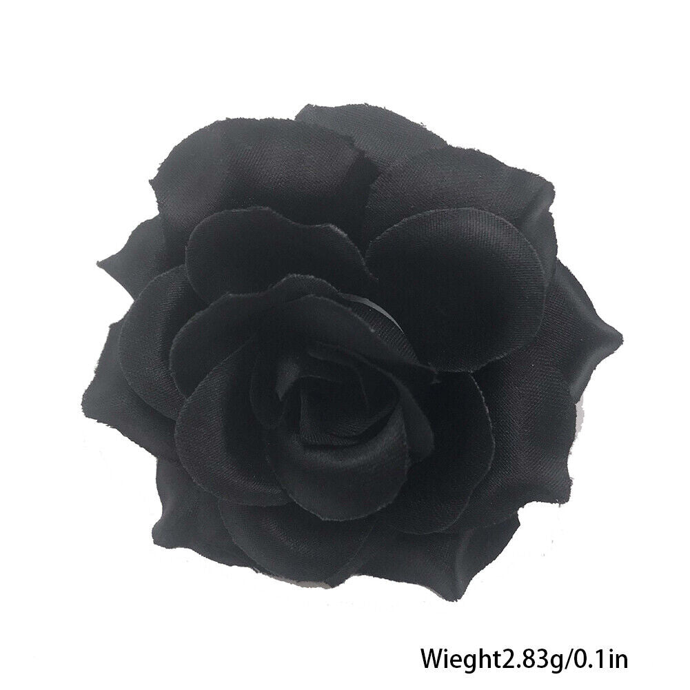 US 50-100Pc Artificial Black Rose Stemless Silk Flower Decoration Wedding 2.36''