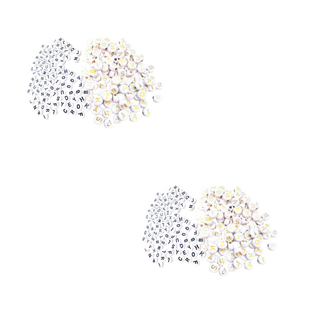 US 1000-2000 Pc Flat Round Acrylic Alphabet Letter Beads For DIY Jewelry Making