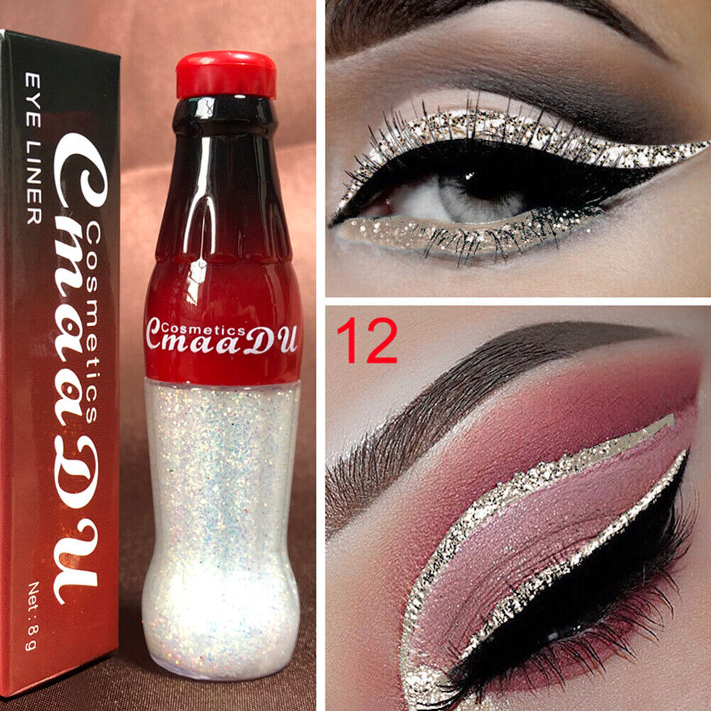US 4-8 Pack Colorful GLITTER Liquid Eyeliner Set Matte UV Glow Neon Waterproof