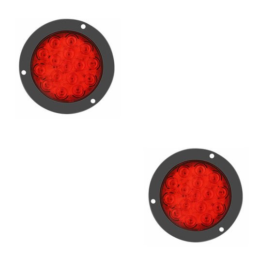 US 2-4 Pack 4" 16 LED Round Led Trailer Tail Brake Stop Turn Lights Waterproof