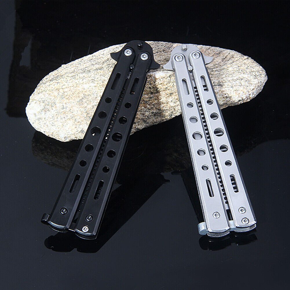 US 1-2 Pcs Practice BALISONG METAL BUTTERFLY Assorted Trainer Knife BLADE Comb B