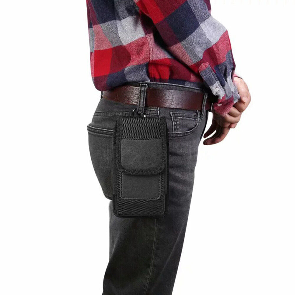 US 1-2Pcs Cell Phone Holster Leather Wallet Case Cover Belt Clip Loop Pouch Fine