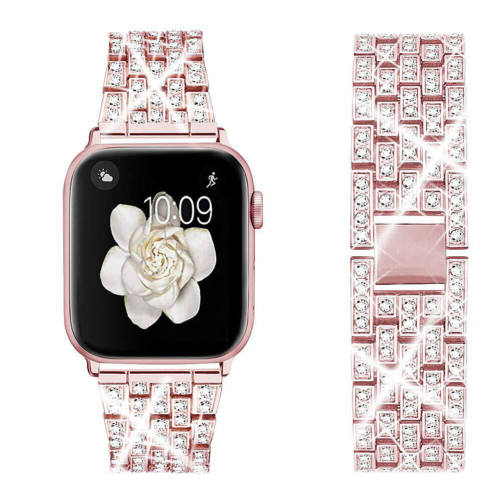 US Luxury iWatch Strap Metal Diamond For Apple Watch Series 1 to 7 38/40/42/44mm