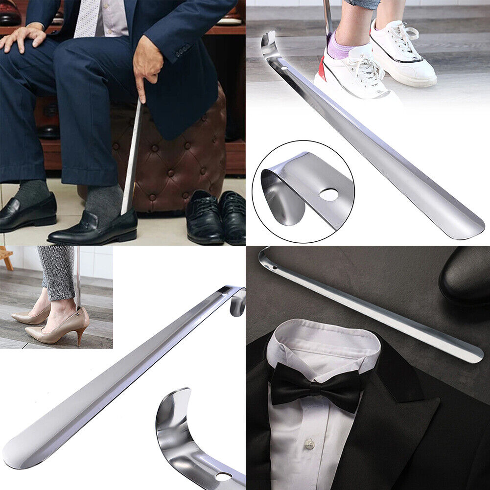 US 22" Extra Long Handle Shoe Horn Stainless Steel Metal Shoes Remover Shoehorn