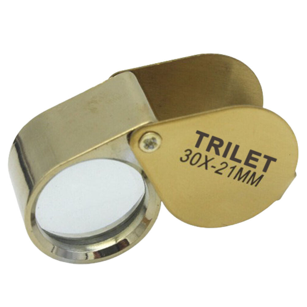 US 2-4Pc 30X Jeweler Coin Loupe Magnifier Foldable Pocket Magnifying Glass Eye