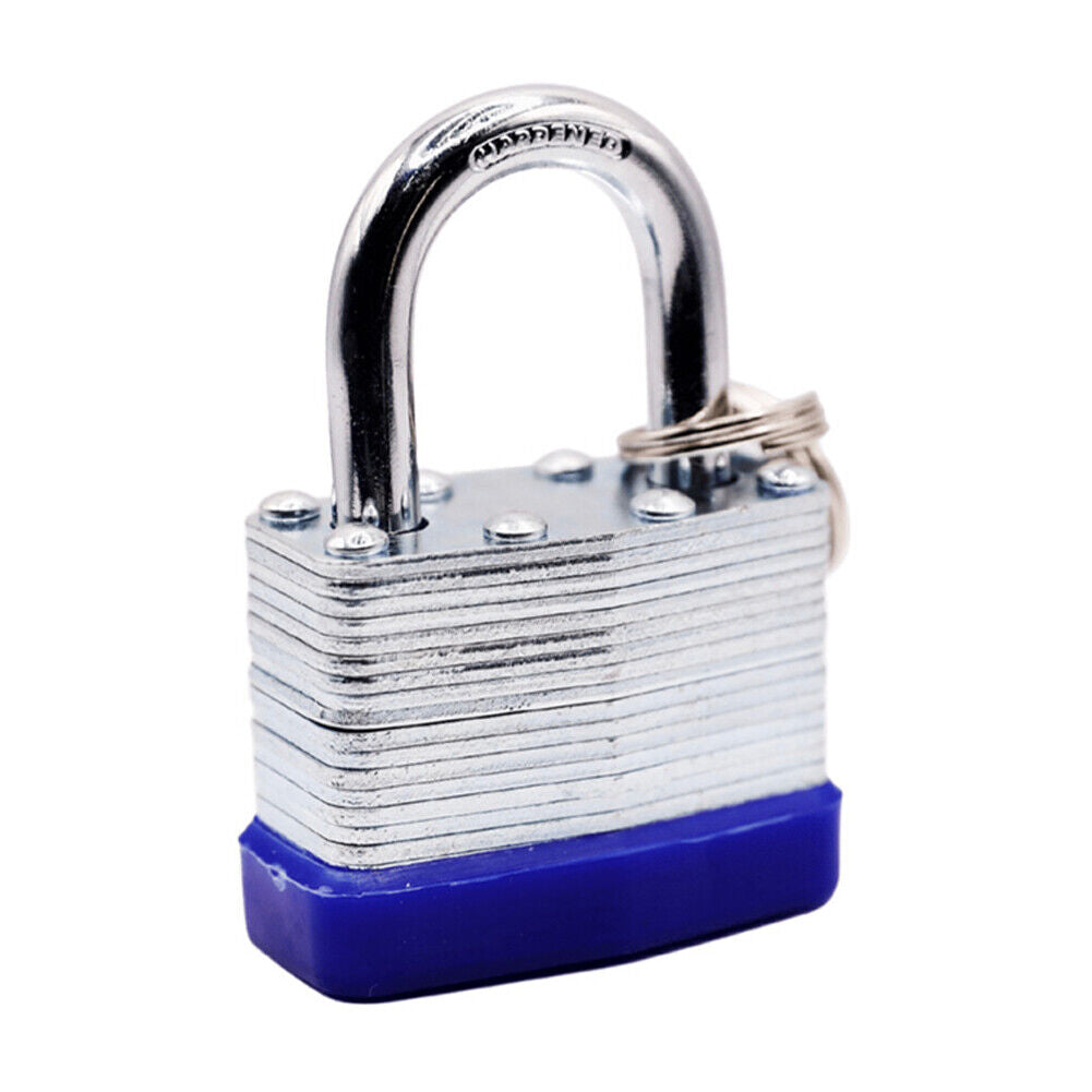 US 10-20 Pc Laminated Pad Locks Keyed Padlocks Alike Nickel Plated Brass Key New