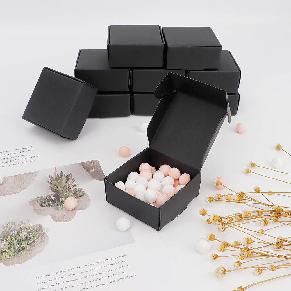 US 50-100 Pack Mini Kraft Jewelry Gift Packing Coin Candy Ornaments Favor Boxes
