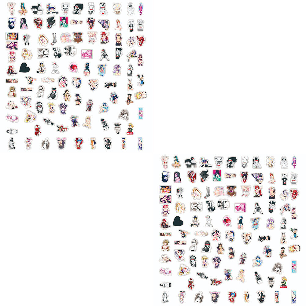 US 100-200 Pcs Sexy Anime Stickers Waifu Girl Explicit Beautiful Gorgeous Vinyl