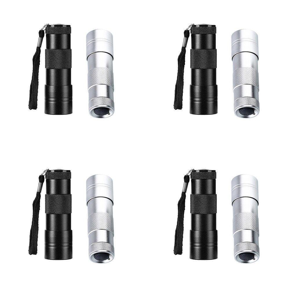 US UV Ultra Violet 12 LED Flashlight Mini Blacklight Aluminum Torch Light 395nM