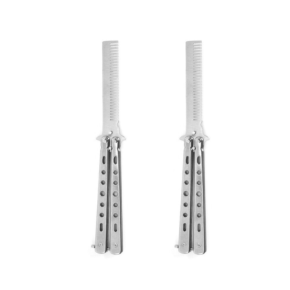 US 1-2 Pcs Practice BALISONG METAL BUTTERFLY Assorted Trainer Knife BLADE Comb B