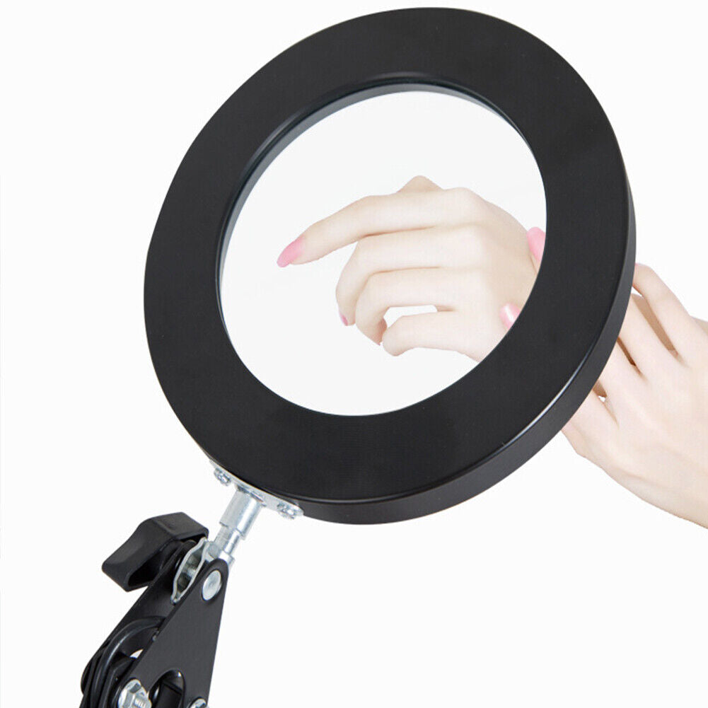 US 1-2 Pcs 10X Magnifying LED Glass Stand Crafts Welding Base Clamp Close Work