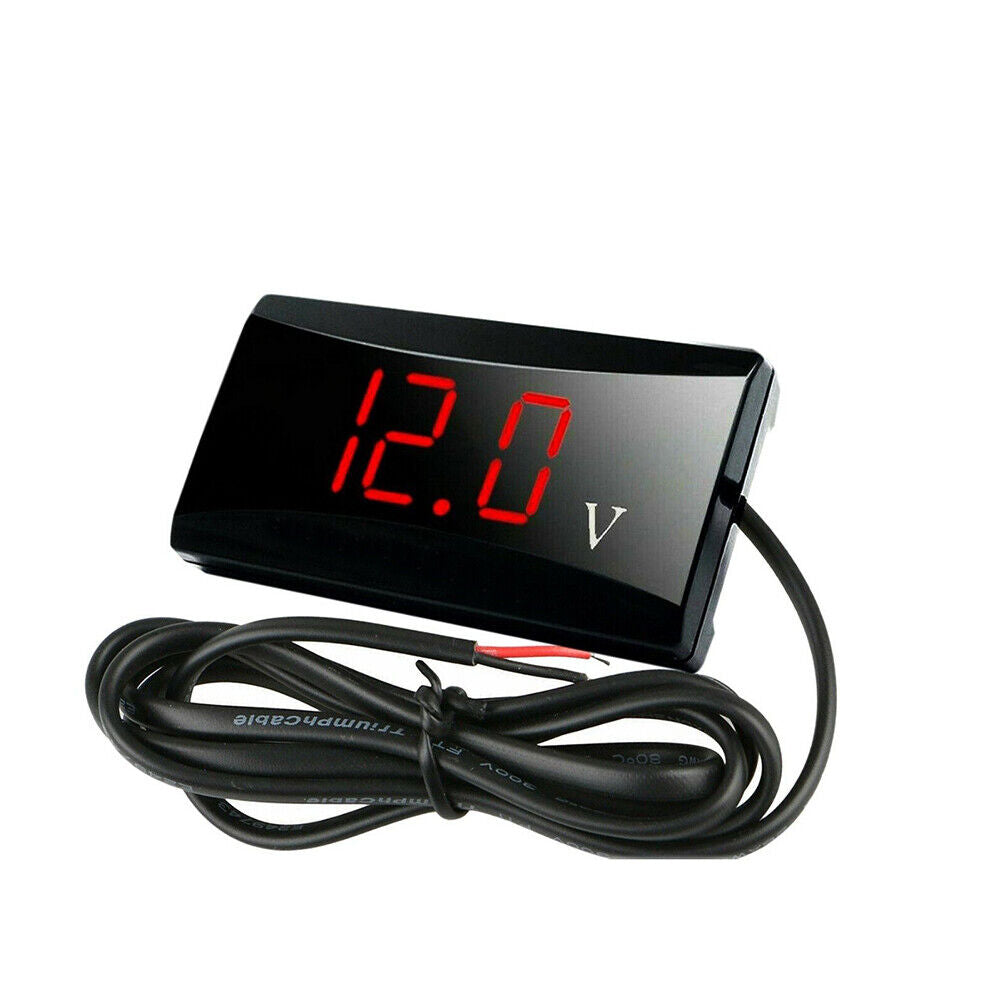 US 2-4 Pcs Upgraded 12V Voltage Gauge LED Digital Display Panel Meter Motorcycle
