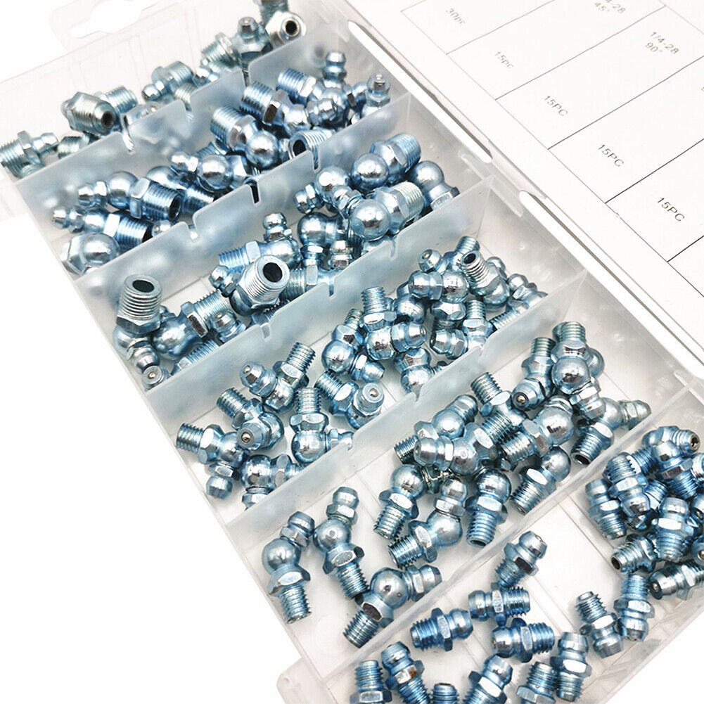 US 110pc SAE Hydraulic Librication Lube Grease Fittings Assortment Zerk Fitting