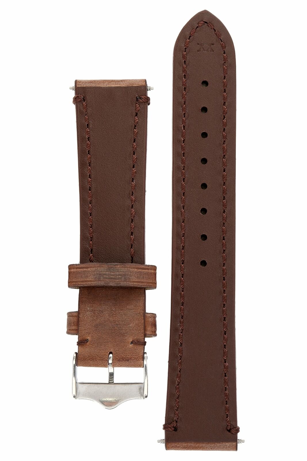 Signature 20 mm watch band Replacement watch strap Genuine Leather Silver buckle