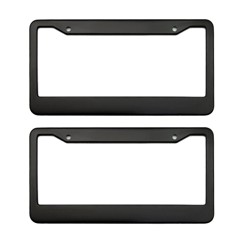 US 2-4Pc Black License Plate Frame Tag Cover Stainless Front Back Universal