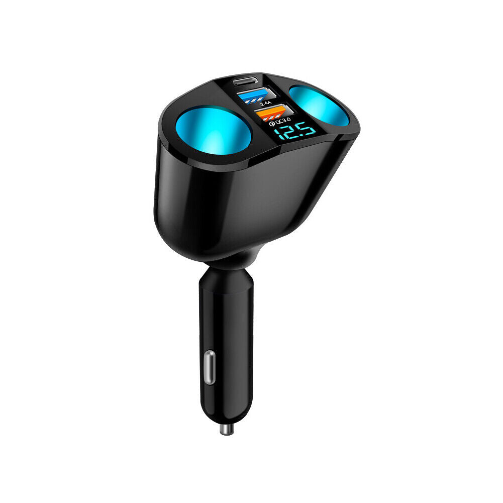 US 12V Dual USB Car Cigarette Lighter Socket Splitter Power Adapter Charger