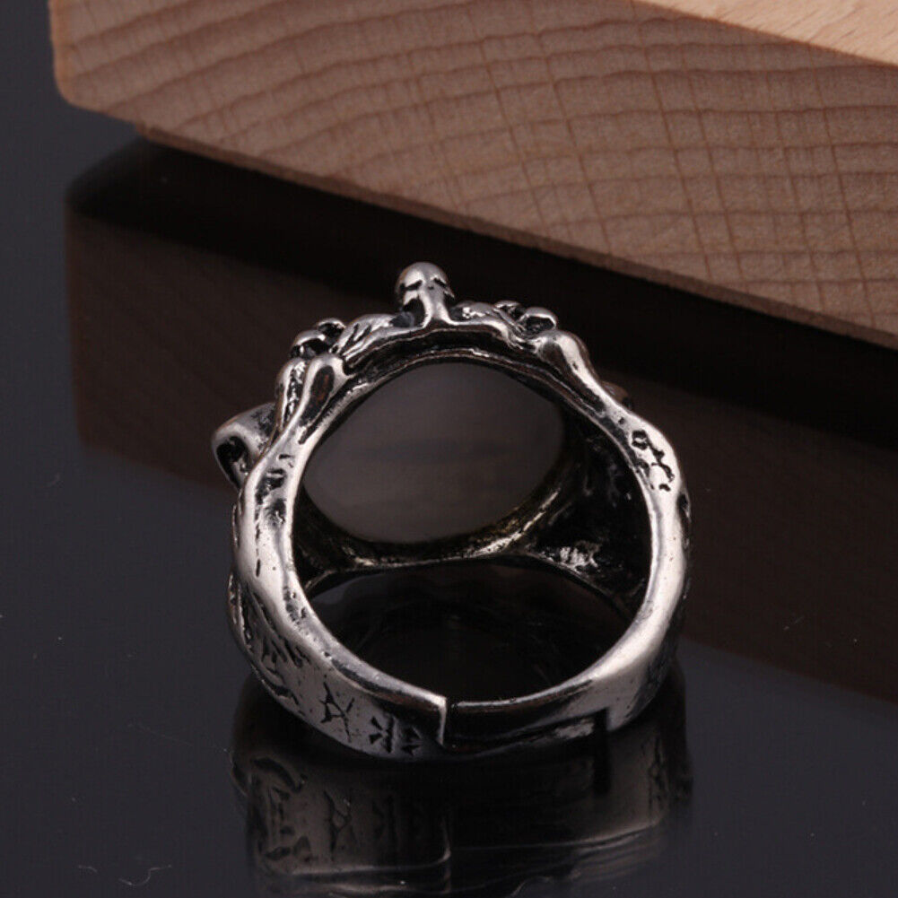US 3-6 Pack Cool Mens Stainless Steel Dragon Claw Blue Evil Eye Eyeball Ring