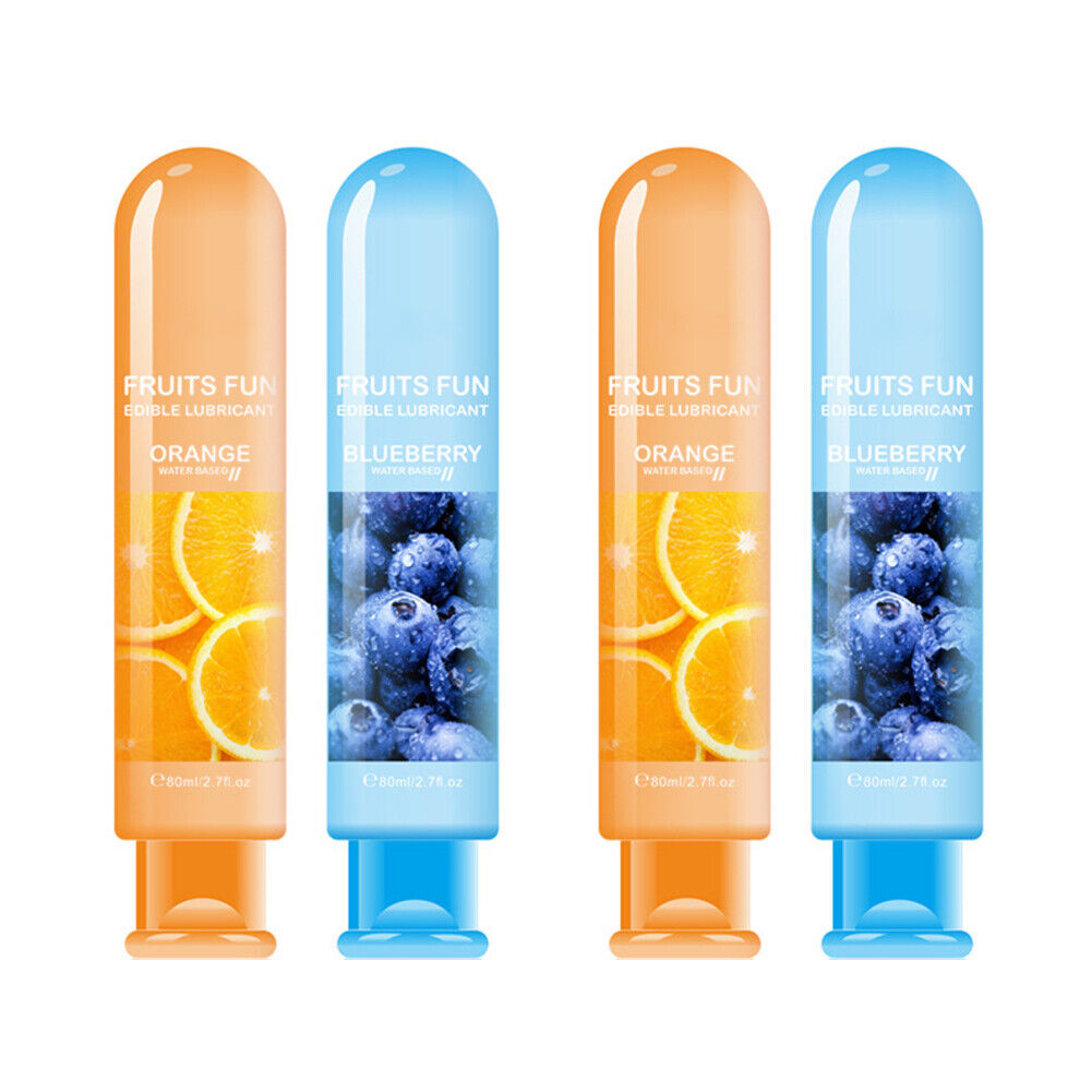 US 2 Pcs Edible Fruit Flavor Lubricant Sex Lube Water Based Lube Couple Oral Sex
