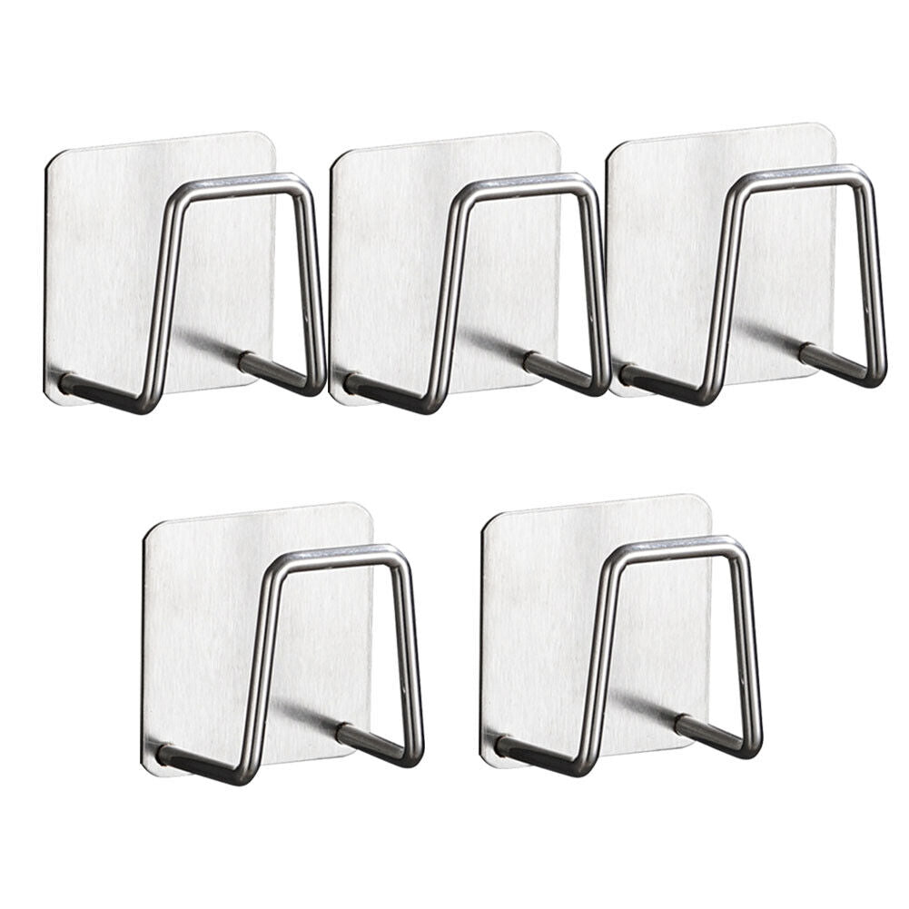US 5-10 Pack Adhesive Sponge Holder Kitchen Sink Caddy Stainless Steel Hook Tool