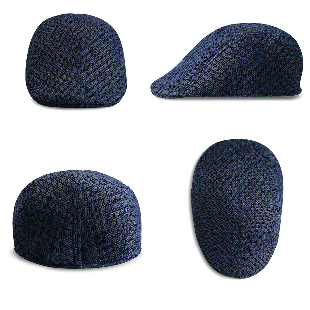 US Men's Breathable Mesh Ivy Hat Gatsby Cap Summer Newsboy Beret Ascot Cabbie