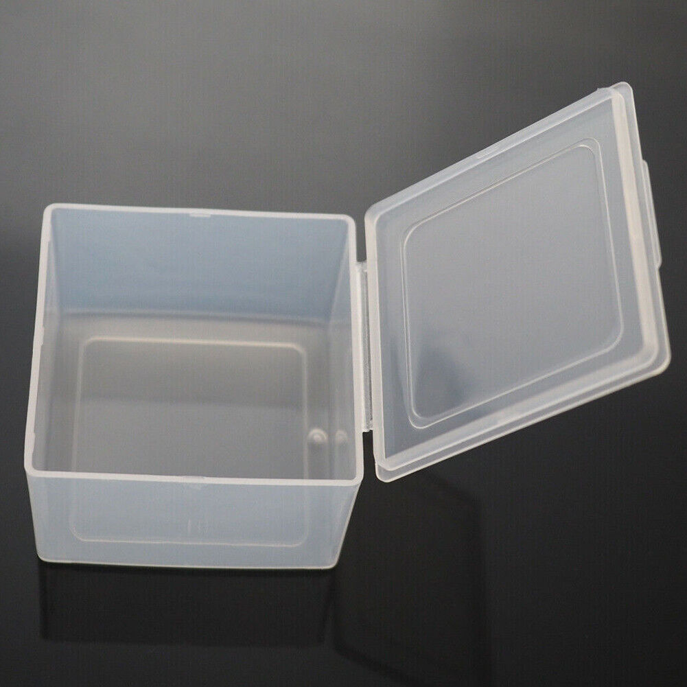 US 4-8 Pc Square Plastic Storage Container Box Clear Rectangle Case Coins Travel