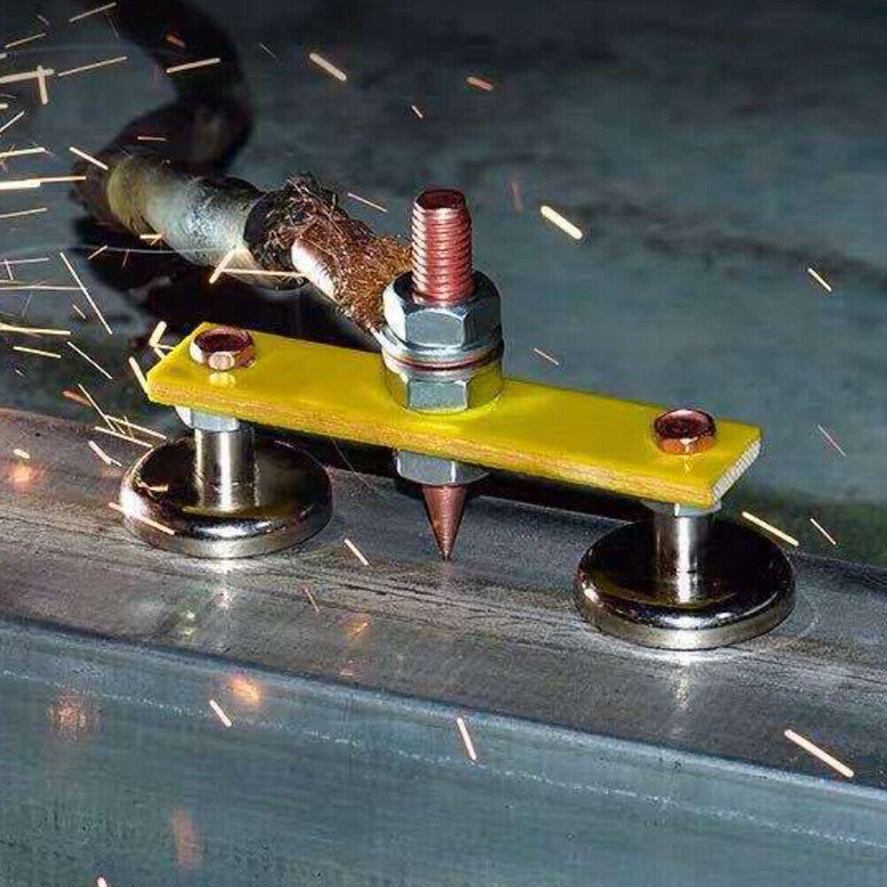 US 1-2 Pc Magnetic Metal Welding Welder Magnet Head Welding Support Ground Clamp