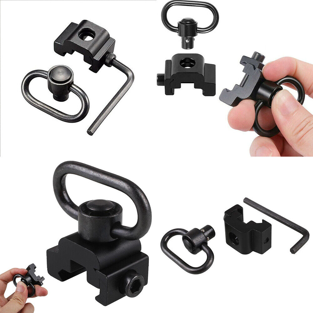 US 2-4 Pcs Quick Release Detach QD Sling Swivel w/ 20mm Picatinny Rail Mount
