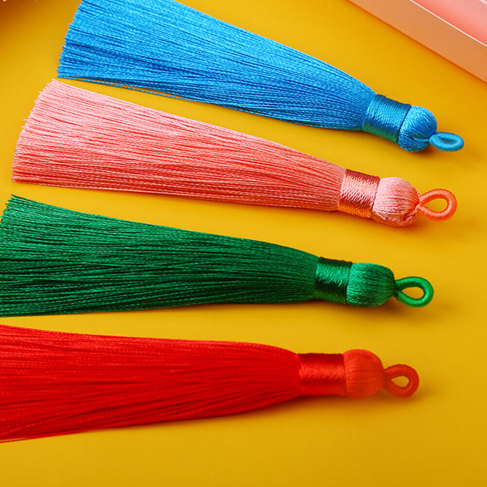 US 30-60Pc 2" Assorted Color Tassel Pendants Wrap Cap Threaded Silk Polyester