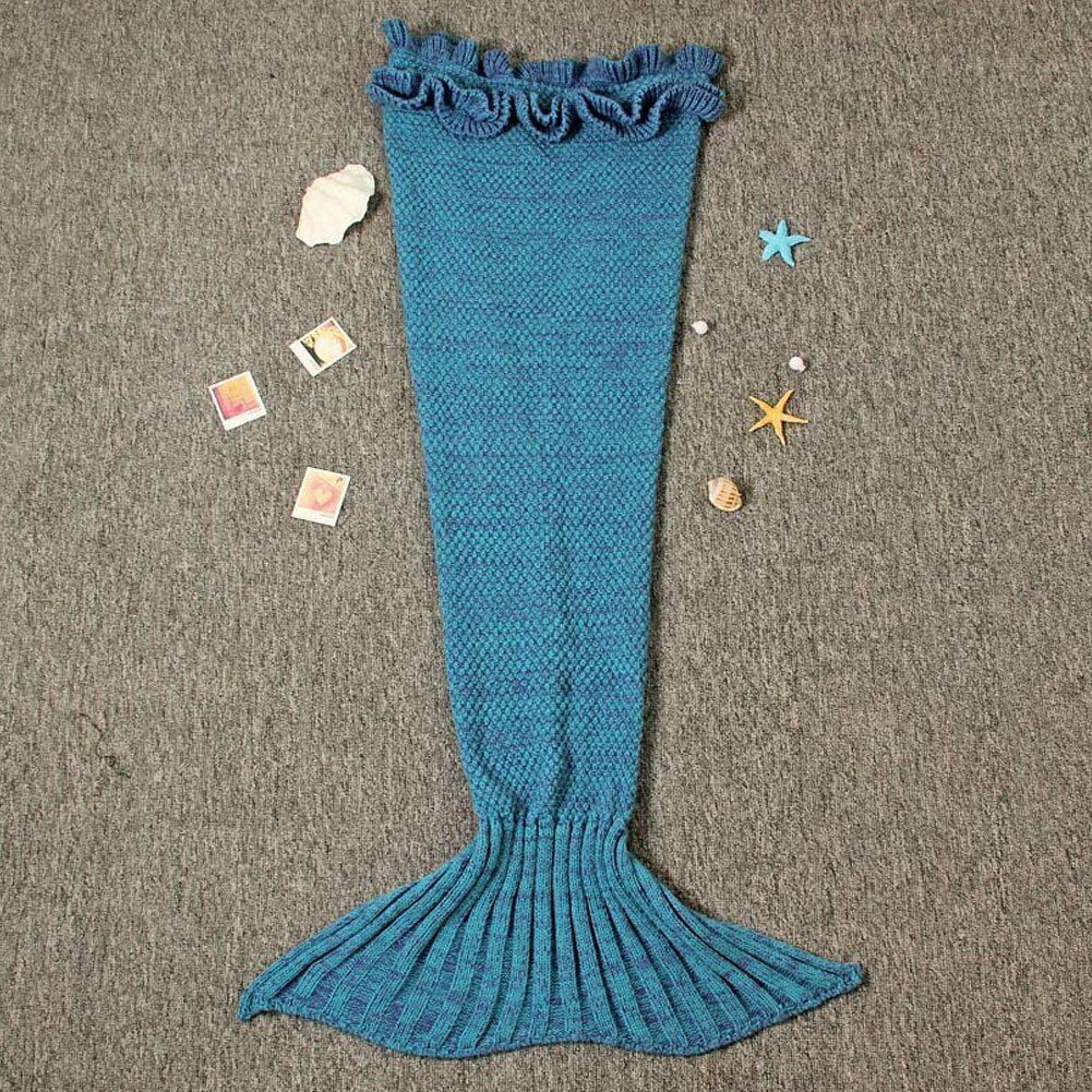 Little Girls Cute Flounced Mermaid Tail Blanket Sleeping Bags