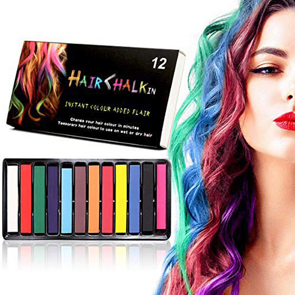US 12-24 Color Set Temporary Hair Chalk Set Washable Color One-time Dye Kid Safe