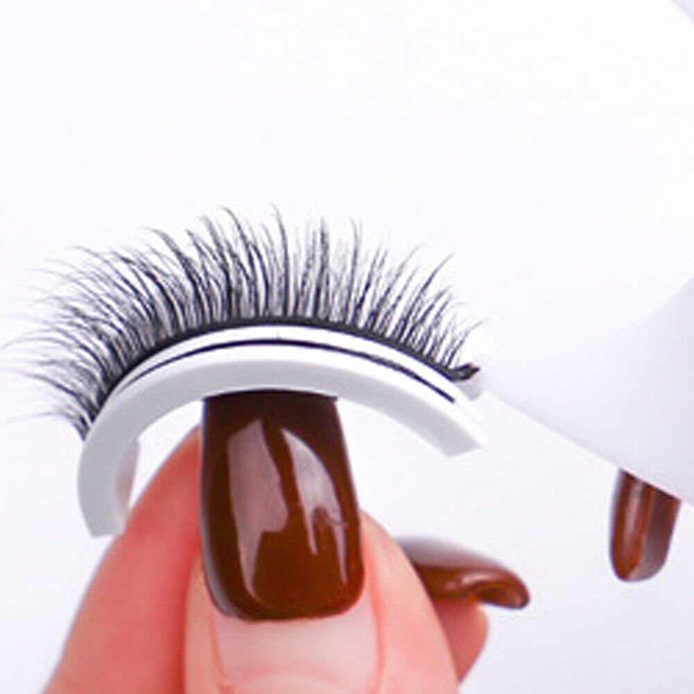 US 2-4 Pc Reusable 100% Real Mink 3D False Eyelashes Self Adhesive Nature Long