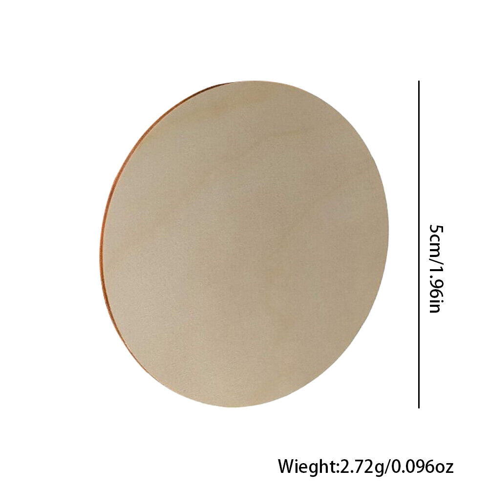 US 50-100 Pack Unfinished Wooden Circle Coaster Wood Round Cutout DIY Crafts 2"