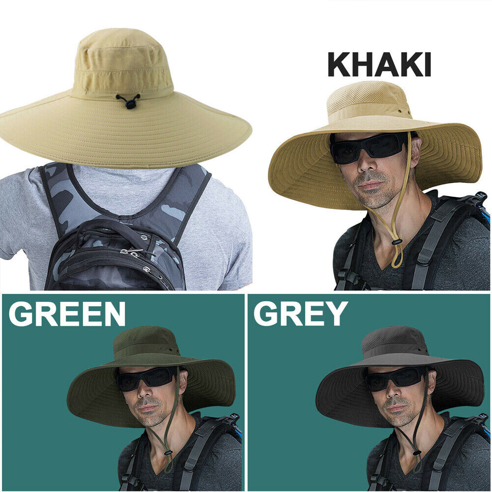 US 1~2 Pack Wide Brim Foldable & Adjustable Bucket Sunhat All Seasons Waterproof