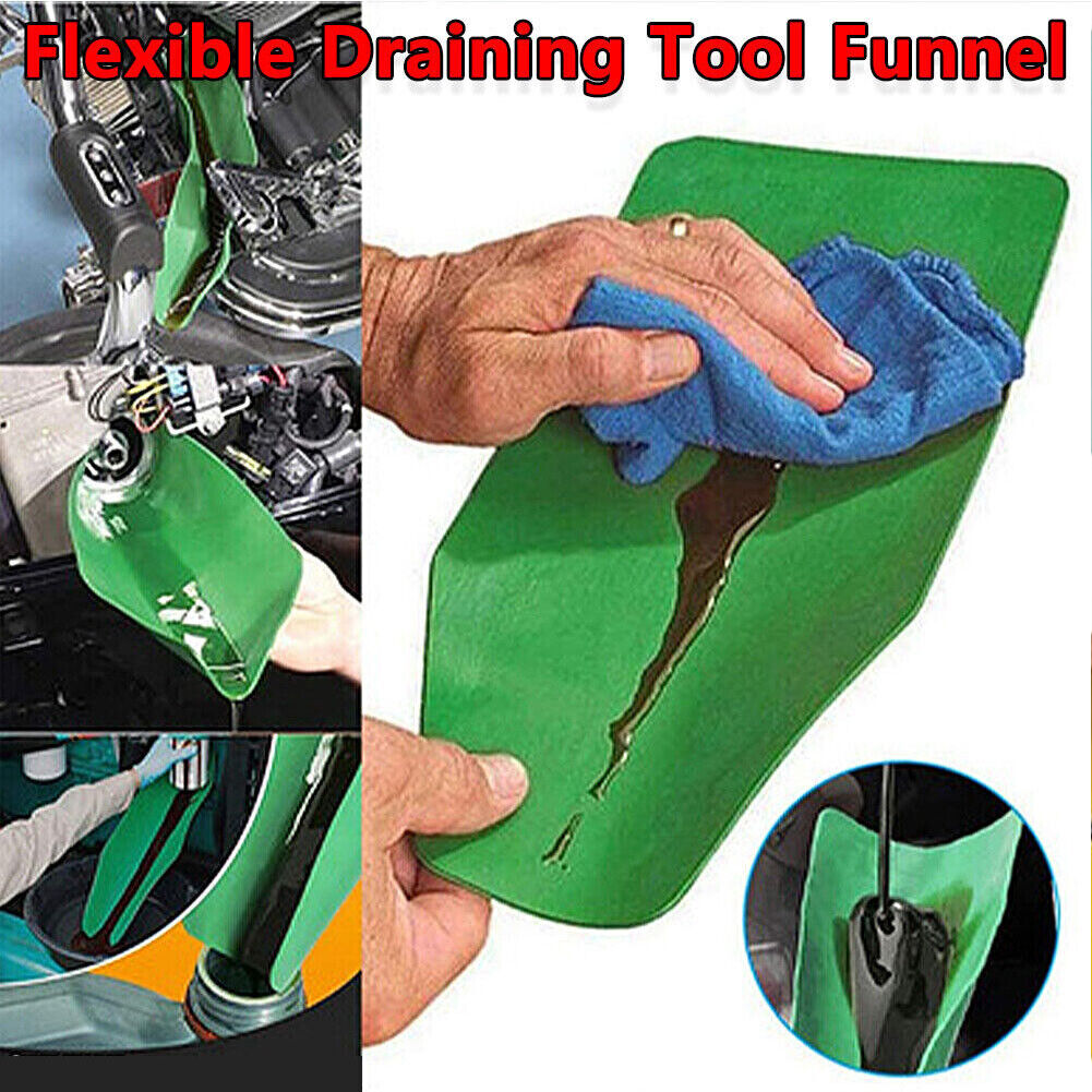 US 2-4 Pc 19.68''x7.87'' Funnel Oil Draining Tool Foldable Filter Reusable Drain