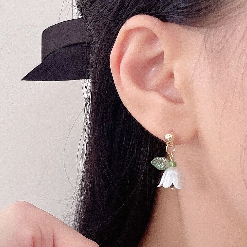 US Lily Of The Valley Chandelier Earrings Flower Floral Handmade Hook Earrings