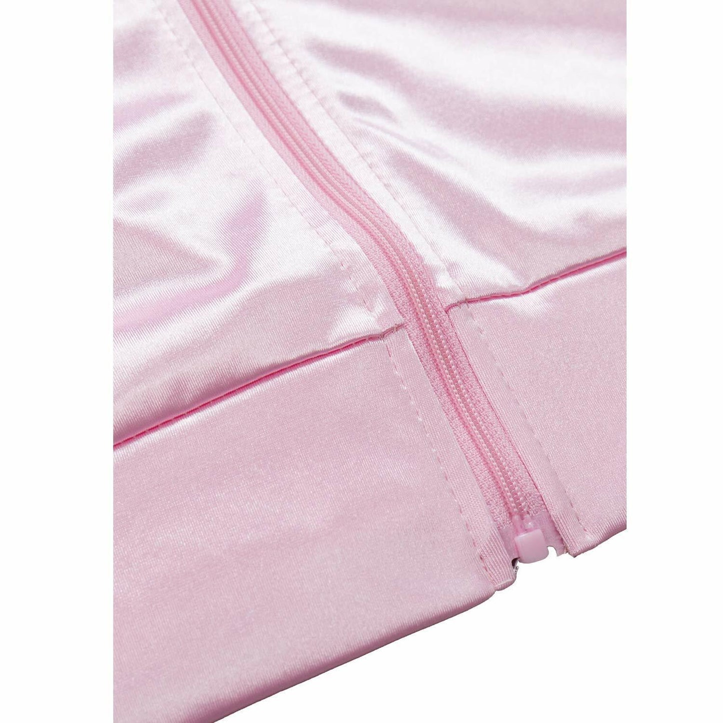Womens 1950s Pink Satin Jacket with Neck Scarfs Adult & Kids Halloween Cosplay