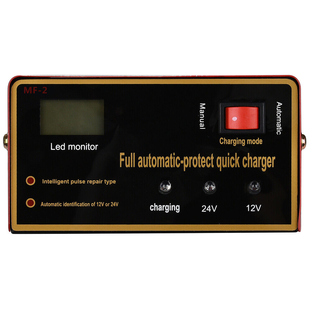 US Maintenance Free Battery Charger 12V/24V 10A 140W Output For Electric Car Pro