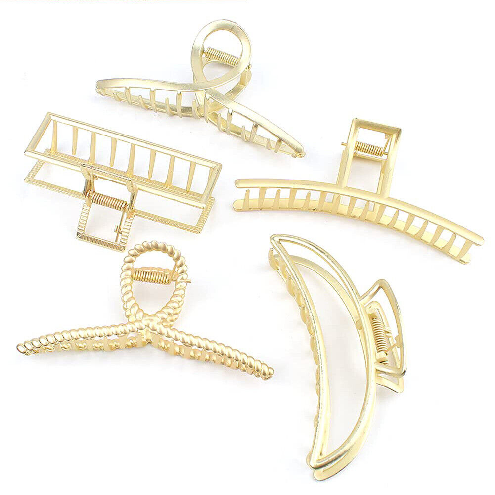 US 5-10 Pack Metal Jumbo Hair Claw Clip Large Strong Hold for Thick Hair Nonslip