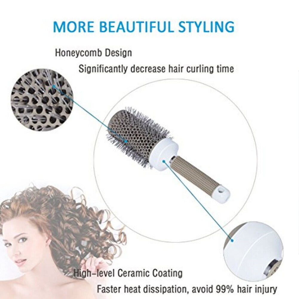 US 1-2 Pack 2'' Hair Brush Nano Thermal Ceramic Ionic Round Barrel Comb Styling