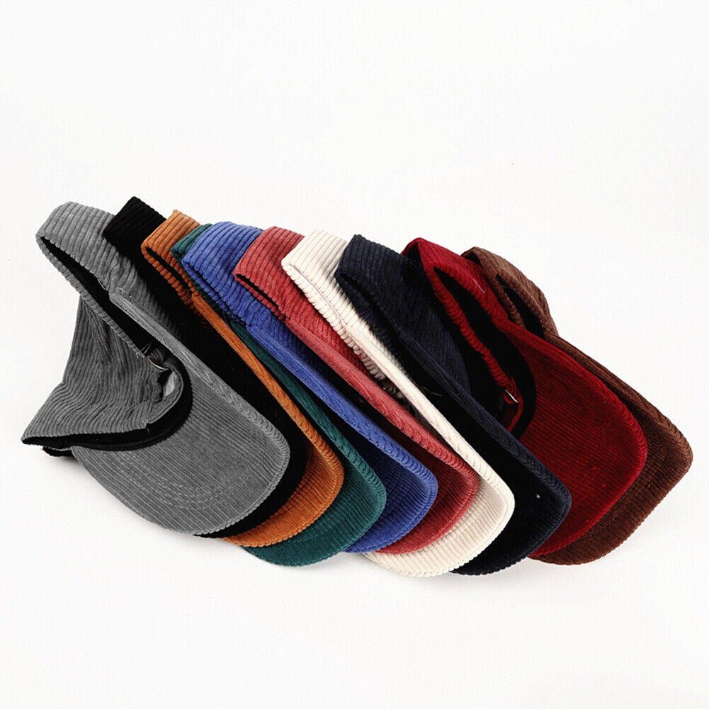 US 1-2 Pcs Cotton Corduroy Baseball Cap Classic Adjustable Plain Hat Warm Unisex