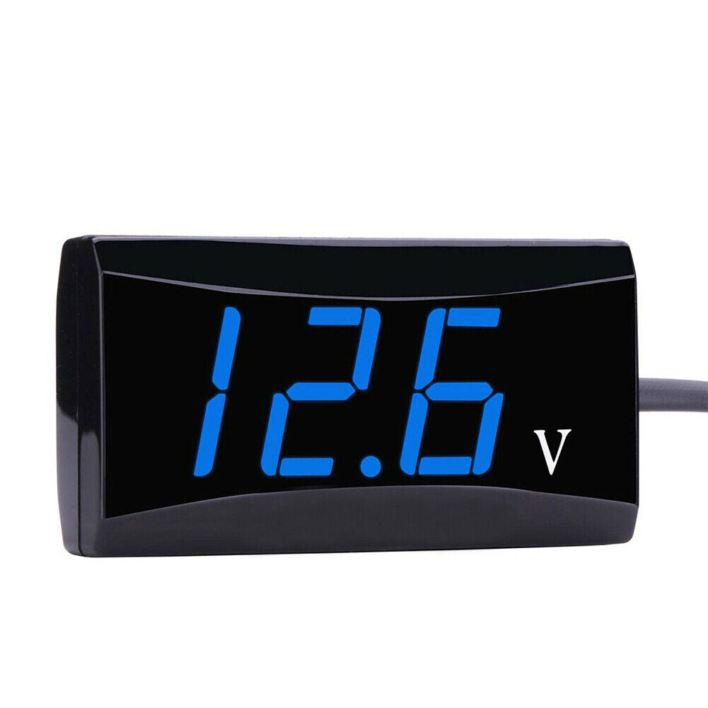 US 2-4 Pcs Upgraded 12V Voltage Gauge LED Digital Display Panel Meter Motorcycle